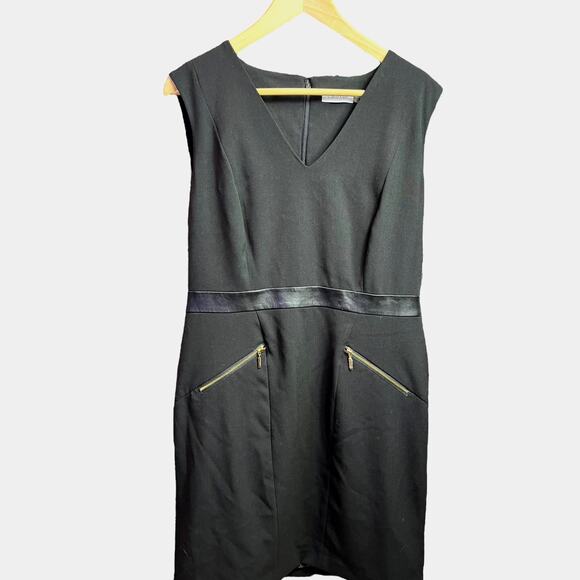 Calvin Klein Black Sheath Crepe Dress Work Career | Sz 12 | NWT - Picture 6 of 16